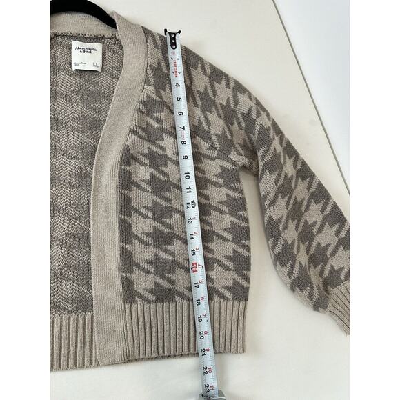 Womens Abercrombie & Fitch Houndstooth Print Open Cardigan Balloon Sleeve Size S - Picture 8 of 8